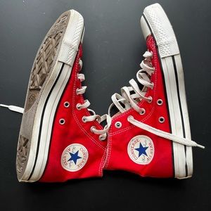 Red Converse High Tops Women’s Size 8